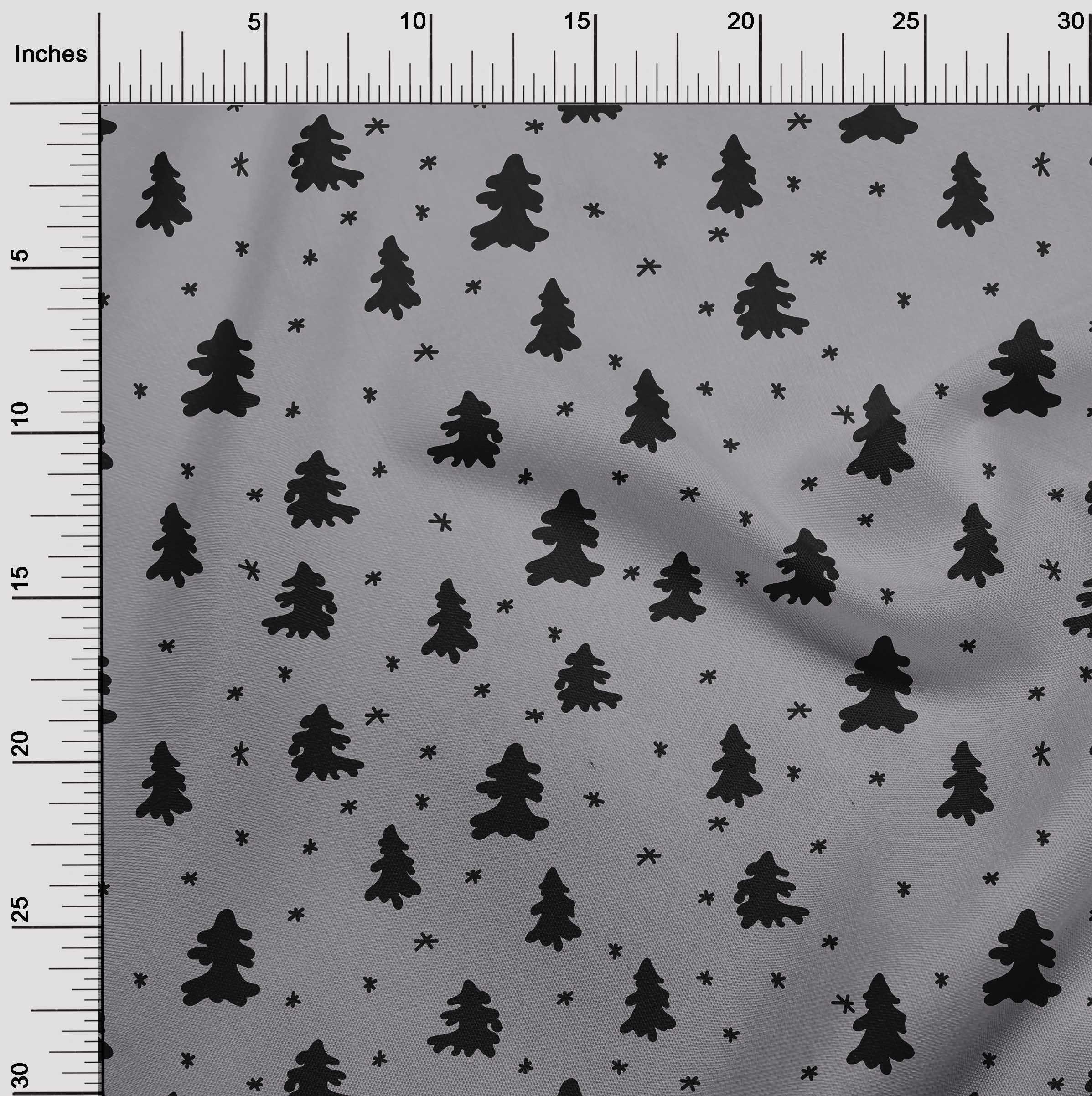 oneOone Cotton Silk Black Fabric Christmas Tree Sewing Craft Projects Fabric Prints By Yard 42 Inch Wide