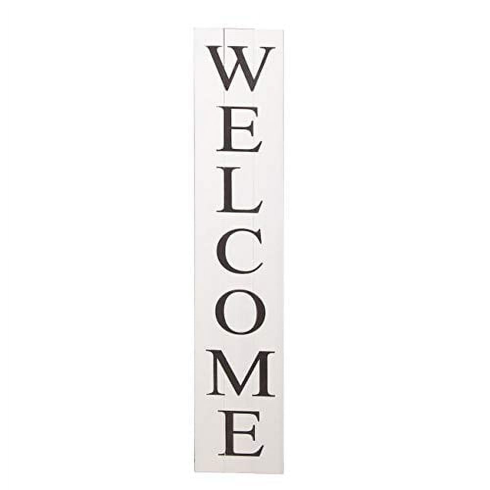 Welcome Sign for Front Door Porch  5 Feet Tall, Vertical Wooden Outdoor and Indoor Welcome Home Decor Sign Wall Decorations (White)