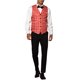 thumbnail image 2 of Chaleco sin mangas de ajuste slim para hombres, patrón de lunares, color rojo M, 2 of 5