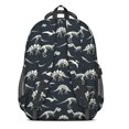 thumbnail image 3 of Dinosaur and Skeleton Navy Blue Pattern Cute School Backpack Bag with Padded Back and Adjustable Shoulder Straps 16.9 X 12.6 X 5.9 Inches, 3 of 5