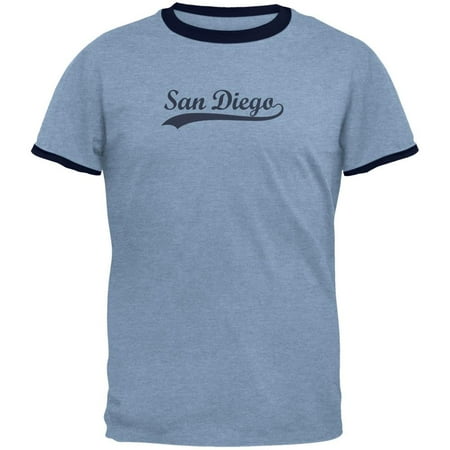 - Cities Swoosh Vintage San Diego Heather Blue Men's Ringer T-Shirt