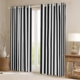 thumbnail image 2 of Manfei Geometric Vertical Stripe Black Out Curtains, Boys White Black Curtains Pack of 2 (42x63 Each), Minimalist Simple Art Bedroom Curtains, Luxurious Room Decor, 2 of 6
