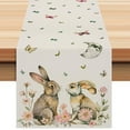 thumbnail image 1 of Clearance Easter Table Flag Linen Bunny Print Home Tablecloth Border Holiday Party Table Decoration Tablecloth Pads Easter Decor, 1 of 6