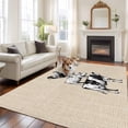 thumbnail image 2 of Farmhouse Wooden Grain Area Rugs 5'x7', Small Throw Rugs for Laundry Room Playroom, Vintage Country Cow Pig Chicken Beige Indoor Outdoor Rug Non-Slip Low Pile Carpet Runner Reversible Floor Mats, 2 of 8