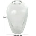 thumbnail image 3 of DecMode 14" Ribbed Glass Vase, 3 of 9
