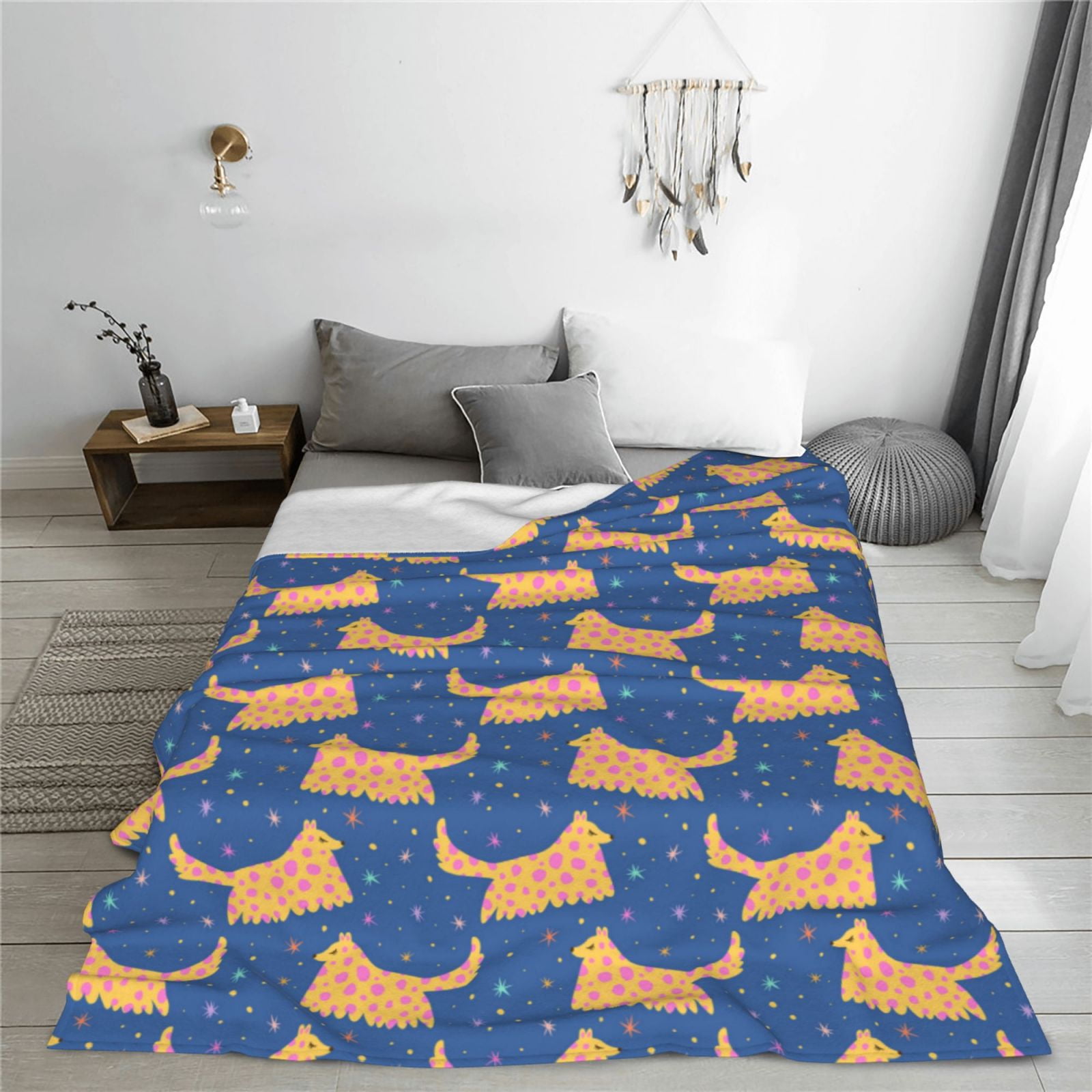 Rateoe dogs Print Fuzzy Fleece Throw Blanket Extra Large,Super Soft,Fluffy and Warm Blankets for Couch,Bed,All Season Use-