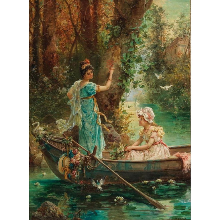 ANTIQUE＊/アンティーク＊　 ✳絵画✳ Hans Zatzka 14x18 Gold Ornate Wood Frame and Double Matted Museum