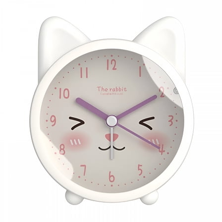 DESIGNICE Alarm Clock for Kids - Alarm Clocks for Bedrooms with Night Light,Cute Cat Alarm Clock Touch Control Rechargeable Snooze Clock Desk Bedside Silent Non-Ticking Alarm Clock for Girls Bedroom