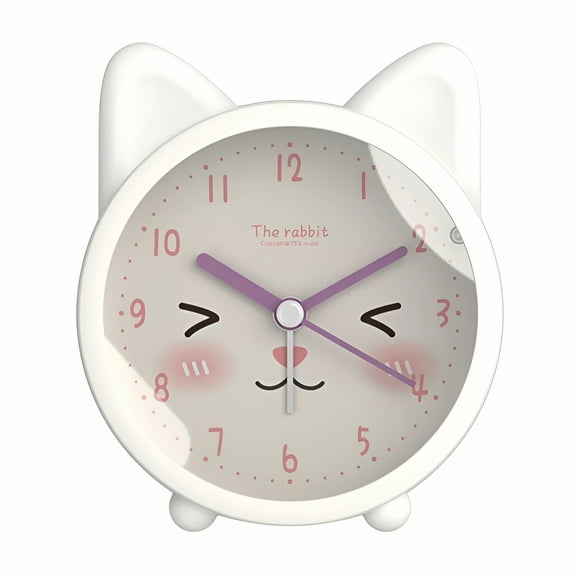 DESIGNICE Alarm Clock for Kids - Alarm Clocks for Bedrooms with Night Light,Cute Cat Alarm Clock Touch Control Rechargeable Snooze Clock Desk Bedside Silent Non-Ticking Alarm Clock for Girls Bedroom