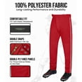 thumbnail image 5 of Exxact Sports Proline Full Length Baseball Pants Adult with Stripes, Relaxed Fit Open Bottom Men Baseball Pants (Red/White, AL), 5 of 7