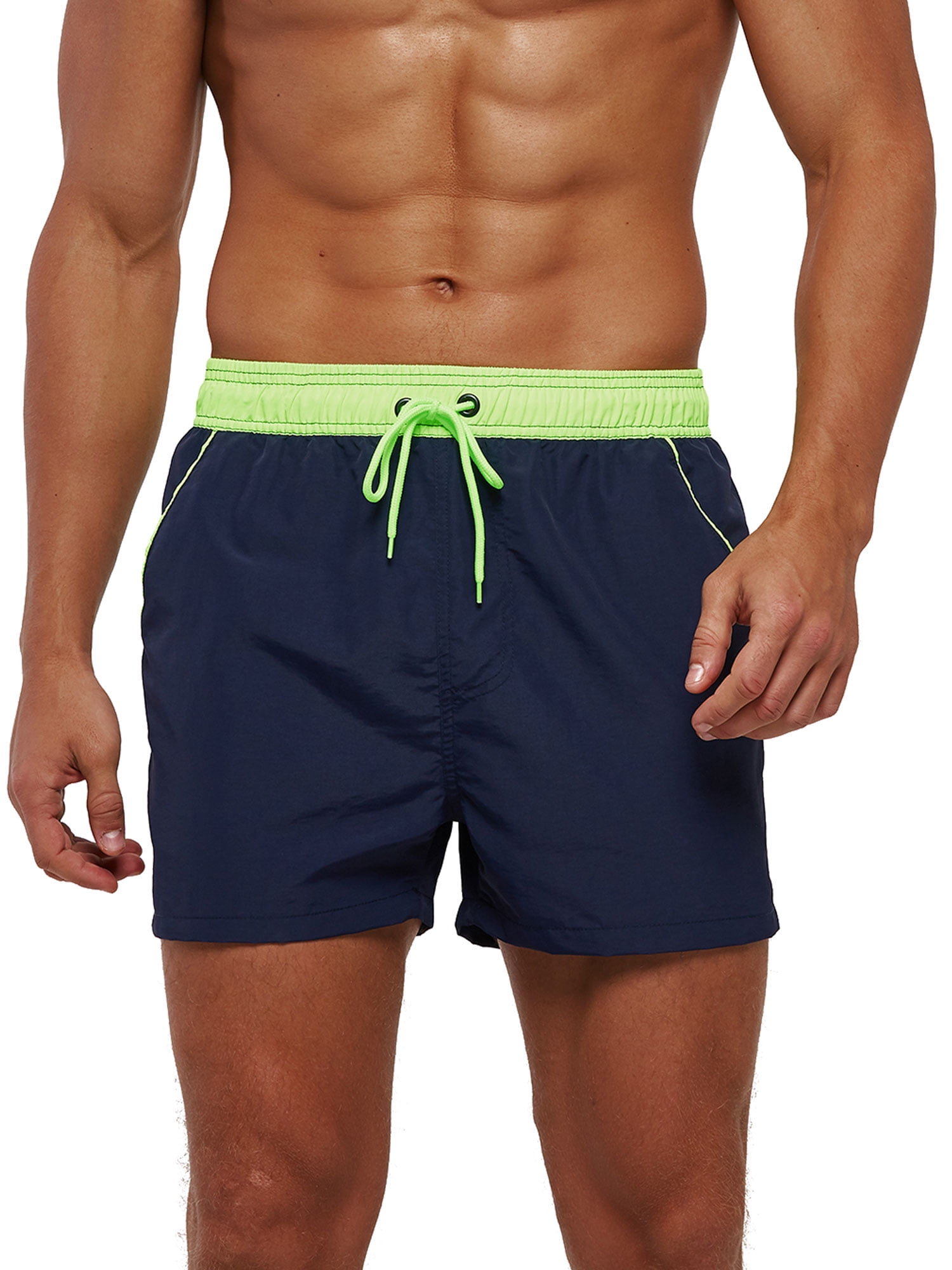 Men's Beach Board Shorts Swimwear Swim Trunks with Pockets Elastic Waist Nylon 