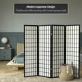 thumbnail image 2 of Red Lantern 5 ft. Tall Window Pane Shoji Screen - Black - 4 Panels, 2 of 7