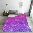 thumbnail image 5 of Honeii Pink Purple Glitter Print Fleece Blanket - Throw Blanket for Bed, Sofa, Couch, Camping, and Travel , Microplush Ultra Soft Warm Blanket-80"x60", 5 of 7