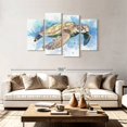 thumbnail image 2 of Elephant Stock Underwater Beige Turtle Wall Art - Horizontal Multi Panel Canvas - Living Room Wall Decor - Animal Multi Panel - White And Yellow Decor - 75" x 48", 2 of 4