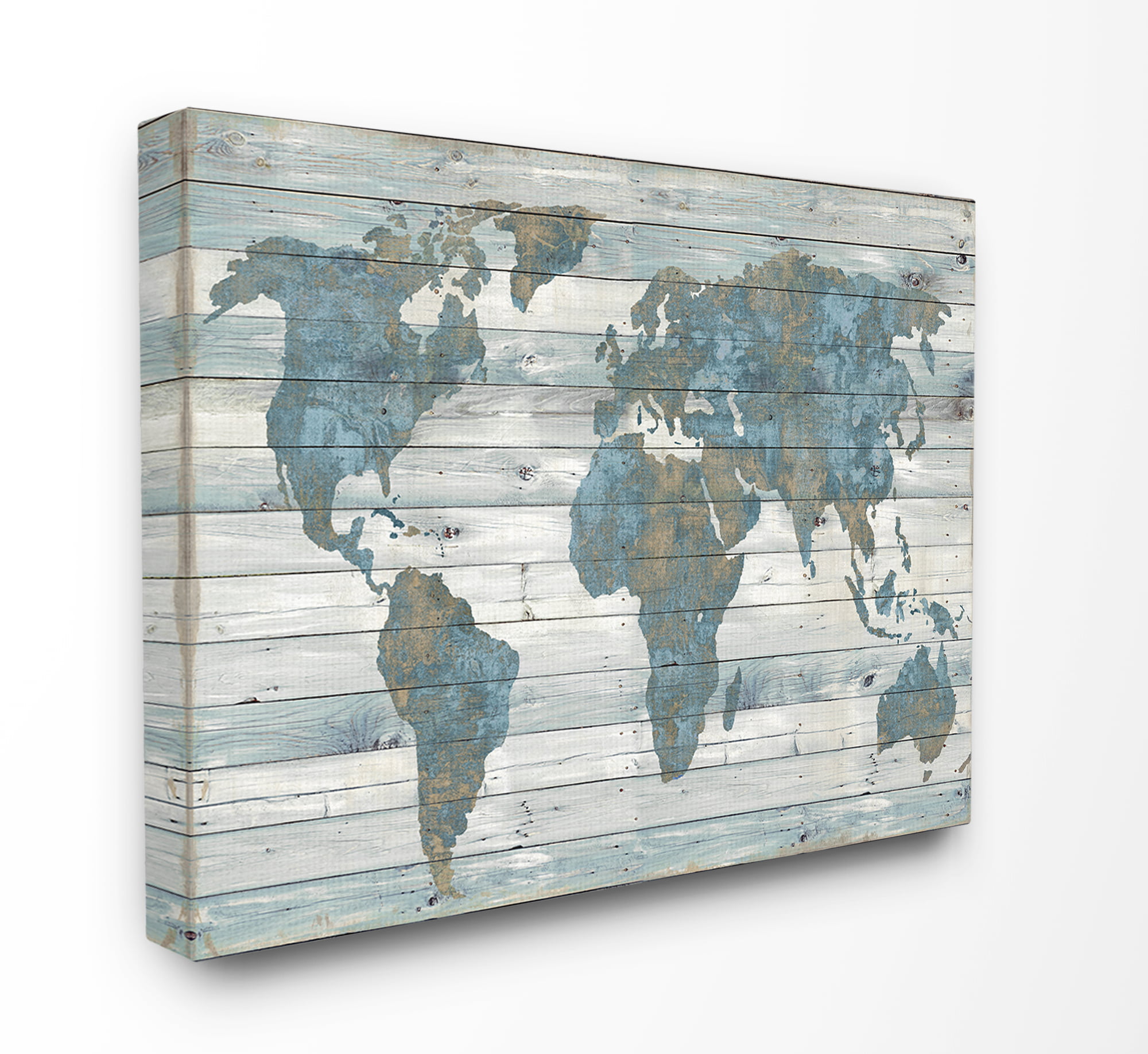 Canvas pictures World Map Wood Effect Brown Acoustic Image Wall pictures XXL art print 