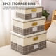 thumbnail image 2 of 3 cubos de almacenamiento con tapas, cajas de almacenamiento plegables de lino y algodón con tapas, Abody Gris, 2 of 7