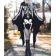 thumbnail image 1 of Disfraces de Halloween para mujer, vestido gótico medieval para cosplay, disfraz de duendecillo del bosque, minivestido negro ajustado con vendaje y alas de murciélago, 1 of 5