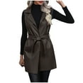 thumbnail image 2 of LOVZFMLL Vestes pour Femmes Décontractées Col Rabattu Manteau Faux Régulier Sans Capuche en Denim Sans Manches, 2 of 6