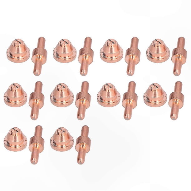 Plasma Cutter Consumables Kit, 10-Piece Set with Electrode Tip and Nozzle for TH50 Torch