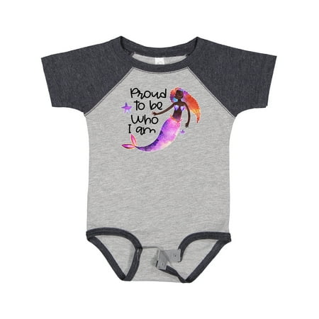 

Inktastic Black History Month Proud to Be Who I Am Mermaid Gift Baby Boy or Baby Girl Bodysuit