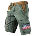 thumbnail image 2 of Men's Vintage American Flag Print Casual Cargo Shorts USA 250th Anniversary Work Pants 1776-2026 Patriotic Short Pant, 2 of 4