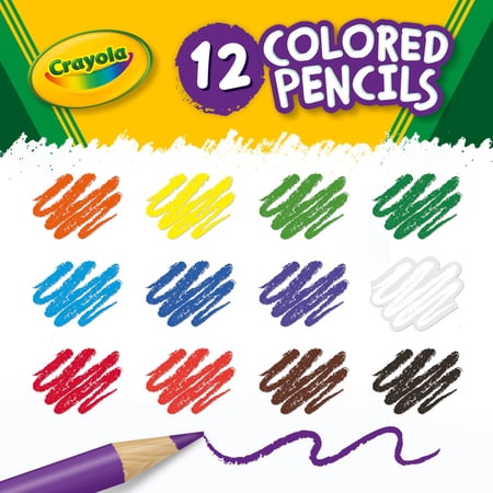 Crayola Colored Pencil Set, 12 Ct, Back to School Supplies for Kids, Classroom Supplies, Teacher Gift