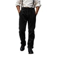 thumbnail image 2 of Jerdar Men's Corduroy Dress Pants Straight Leg Button Zip Fly Solid Color Business Casual Office Work Commute Trousers Classic Fit Formal Slacks Long Pants, 2 of 9