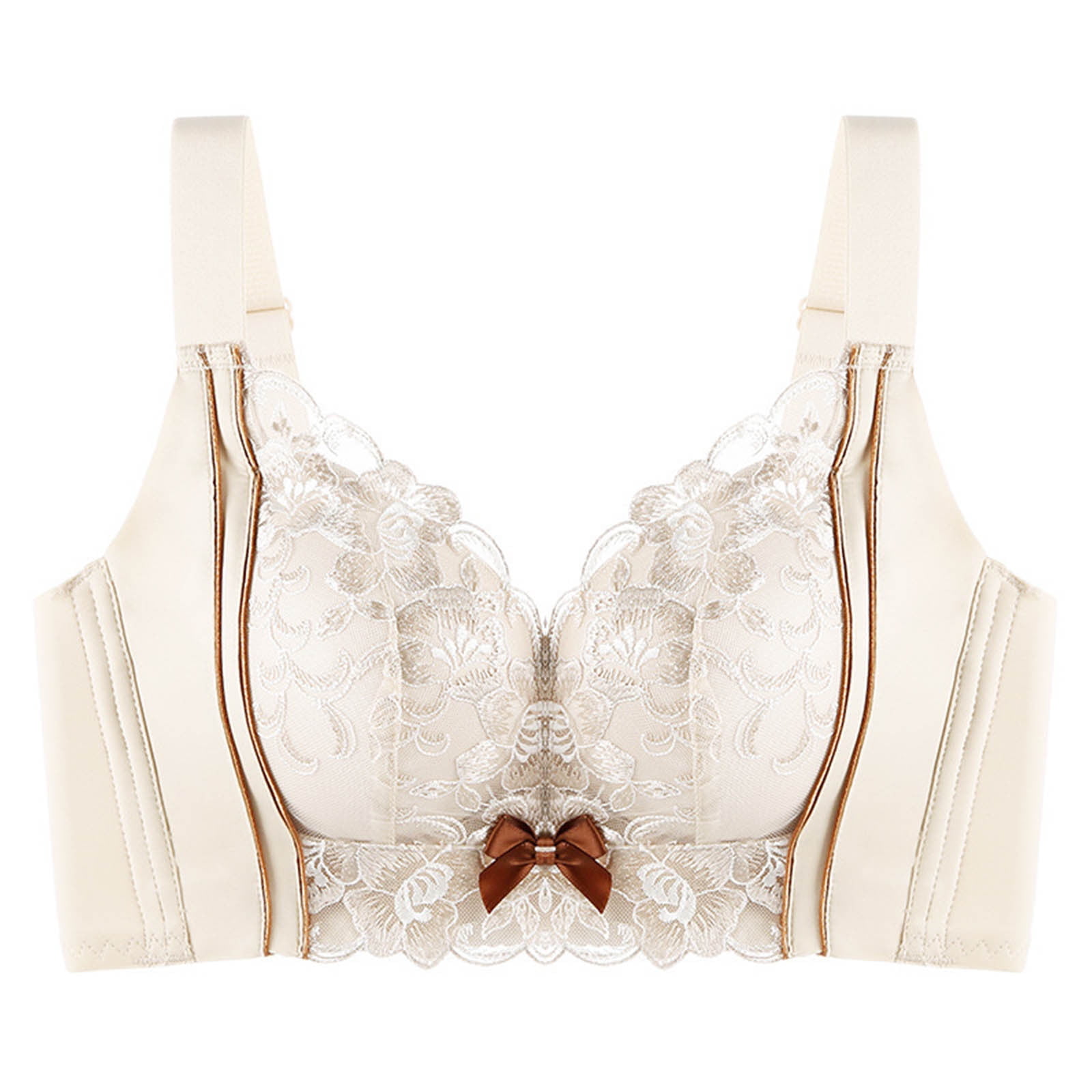 Wancir No-WireWireless Bras for Women Full Coverage Supportive Lightly Lined Cup Lace Bra