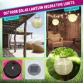thumbnail image 2 of 10 Inch Round Chinese Japanese Style Nylon Lanterns Weatherproof Outdoor Solar Powered LED Light Hanging Lanterns Ornaments for Home Garden Patio Yard Wedding Birthday Party Event (#04, 25CM), 2 of 8