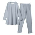 thumbnail image 2 of MEZZALL Toddler Girls Two Piece Outfits Long Sleeve Tops Dress And Pants Solid Color Baby Kids Casual Daily Wear Outfits Versatile Clothing Sets, 2 of 4