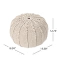 thumbnail image 6 of Bordeaux Knitted Cotton Round Pouf: Cozy Ottoman, Versatile Floor Cushion, & Soft Home Decor for Living Rooms & Home Offices Beige, 6 of 6