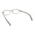 thumbnail image 4 of Classic Metal Rim and Arm Narrow Rectangle Reading Glasses Brown +1.0, 4 of 4