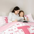 thumbnail image 5 of Feelyou Pink Bowknot Initial I Twin Comforter Sets, Kawaii Ribbon Bedding Set, 2-Piece, 5 of 8