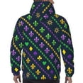 thumbnail image 7 of Fotbe Men's Hoodie with Mardi Gras Strings of Beads Pattern - Kangaroo Pocket Pullover Hooded Sweatshirt, Perfect for Daily Wear, Travel, and Home-Small, 7 of 7
