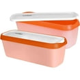 thumbnail image 2 of Laxinis World Ice Cream Containers – Pack of 2 Ice Cream Plastic Containers with Lids, 1.5 Quarts, Reusable, with Non-slip Base (orange), 2 of 6