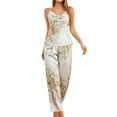 thumbnail image 2 of Little Cherry Print Pajamas Set Spring And Summer Suspenders Trousers Two Piece Set Summer Thin Ice Silk Home Clothes For Women, 2 of 5