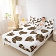 thumbnail image 4 of Feelyou Romantic Love Heart Bed Sheets, Leopard Cheetah Print King Sheets, 4 Pieces, 4 of 7