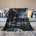 thumbnail image 2 of PIKWEEK Galaxy Flying Carpet, a gift from astronomy enthusiasts for children. Boys and adults shine in dark spaces. Decorative blankets. Warm flannel and soft plush astronomical flying blankets White, 2 of 6