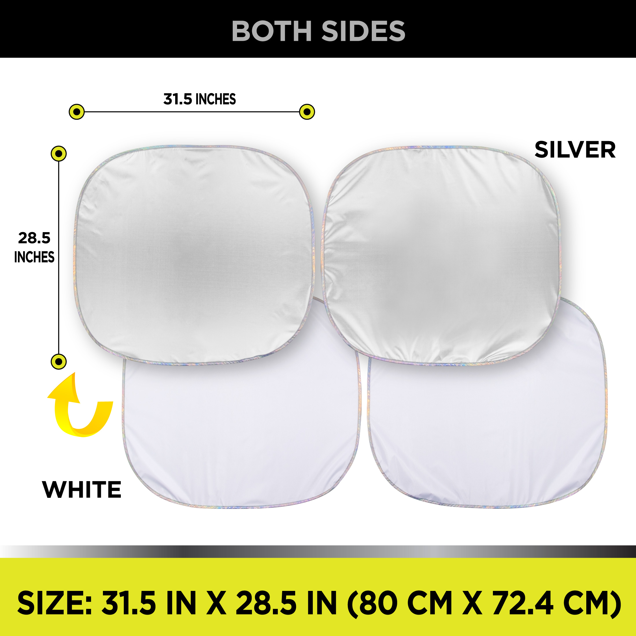 Auto Drive Universal Windshield Sunshade White 2-Pack photo 3