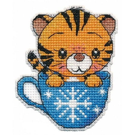 UPC: 4680021533150 | Tiger in a Cup. Magnet 1431 Counted Cross Stitch Kit
