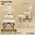 thumbnail image 4 of Pinmoco Ergonomic Cross Legged Office Chair, Wide Teddy Fabric Criss Cross Desk Swivel Seating for Home, White, 4 of 12