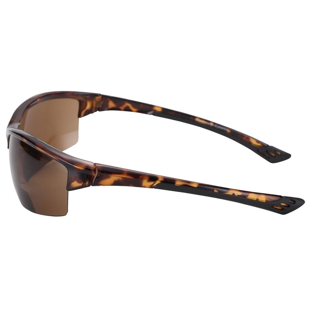 2 Pair of "The Skillful" Lightweight Sport Wrap Polarized Bifocal Sunglasses - Black/Tortoise - 1.50