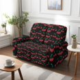 thumbnail image 4 of Xixirimido Recliner Loveseat Slipcover, 6 Pieces Stretch Sofa Covers for 2 Seat Reclining Couch, Soft Washable Furniture Protector with Pockets, Cherries Black, 4 of 8