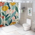 thumbnail image 7 of WERPE Durable and Washable Waterproof Shower Curtain, Tulip Art Print, Flower Market, Botanical Floral, Multiple Sizes White, 7 of 7