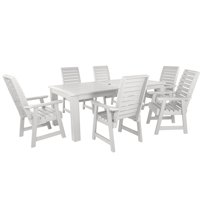 Highwood 7-pc Weatherly Dining Set - 42" x 84" Rectangle Table, Dining Height, Outdoor, Eco-friendly, Synthetic Wood