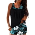 thumbnail image 2 of Trajes de baño Amzcrzy Tankini para mujer, bikini de control de abdomen para mujer, traje de baño conservador de cintura alta, estampado de moda, traje de baño de dos piezas multicolor, 2XL, 2 of 6