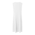 thumbnail image 5 of COMVALUE Summer Linen Dresses for Women 2025 Button V Neck Sleeveless Midi Dress Casual Cotton Gauze Shift Dress with Pockets (White, 4XL), 5 of 5