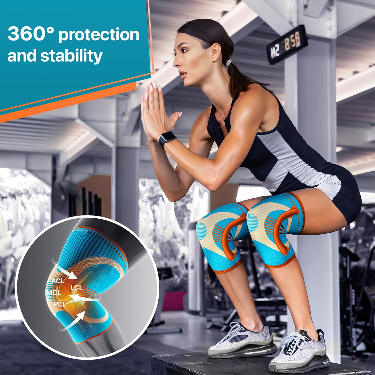 DR. BRACE ELITE Knee Brace with Size Stabilizer (2 Pack) Knee Brace for Women & Men, Workout, Sports, Daily Knee Compression Sleeve for Maximum Knee Pain Support & Fast Recovery (Olympus, Small)