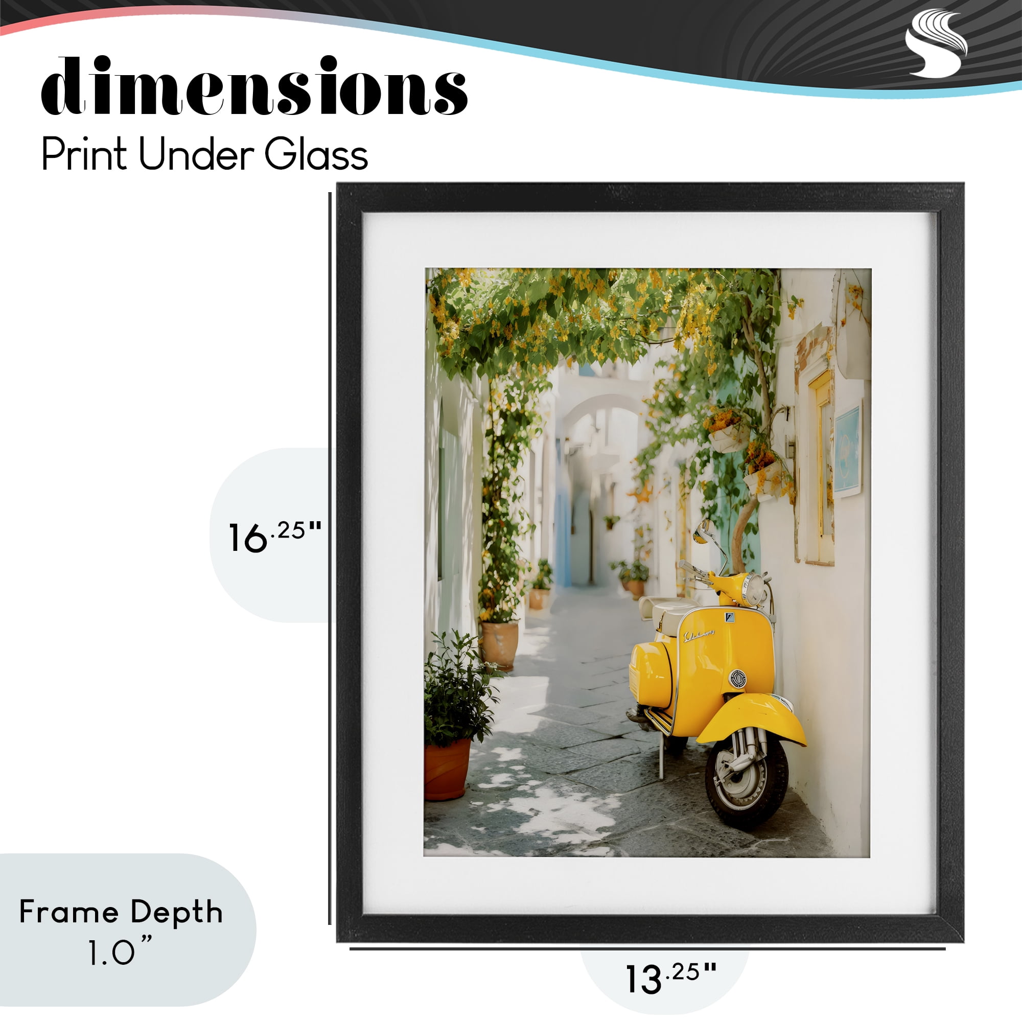 Stupell Industries Vacation Ride Through Alley Black Framed Print Under Glass, design by Franklyn Gregory