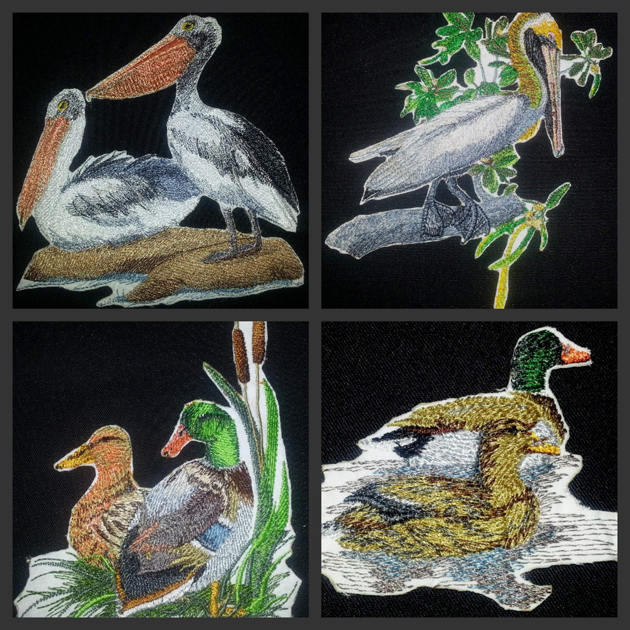 Mallard Pair Embroidered Iron on/Sew Patch [5" X 3.5"]